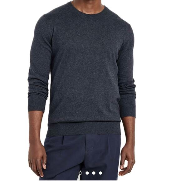 Old Navy Men’s XL Navy Heather Long Sleeve Crew Neck Pullover Sweater NWT - Picture 1 of 12